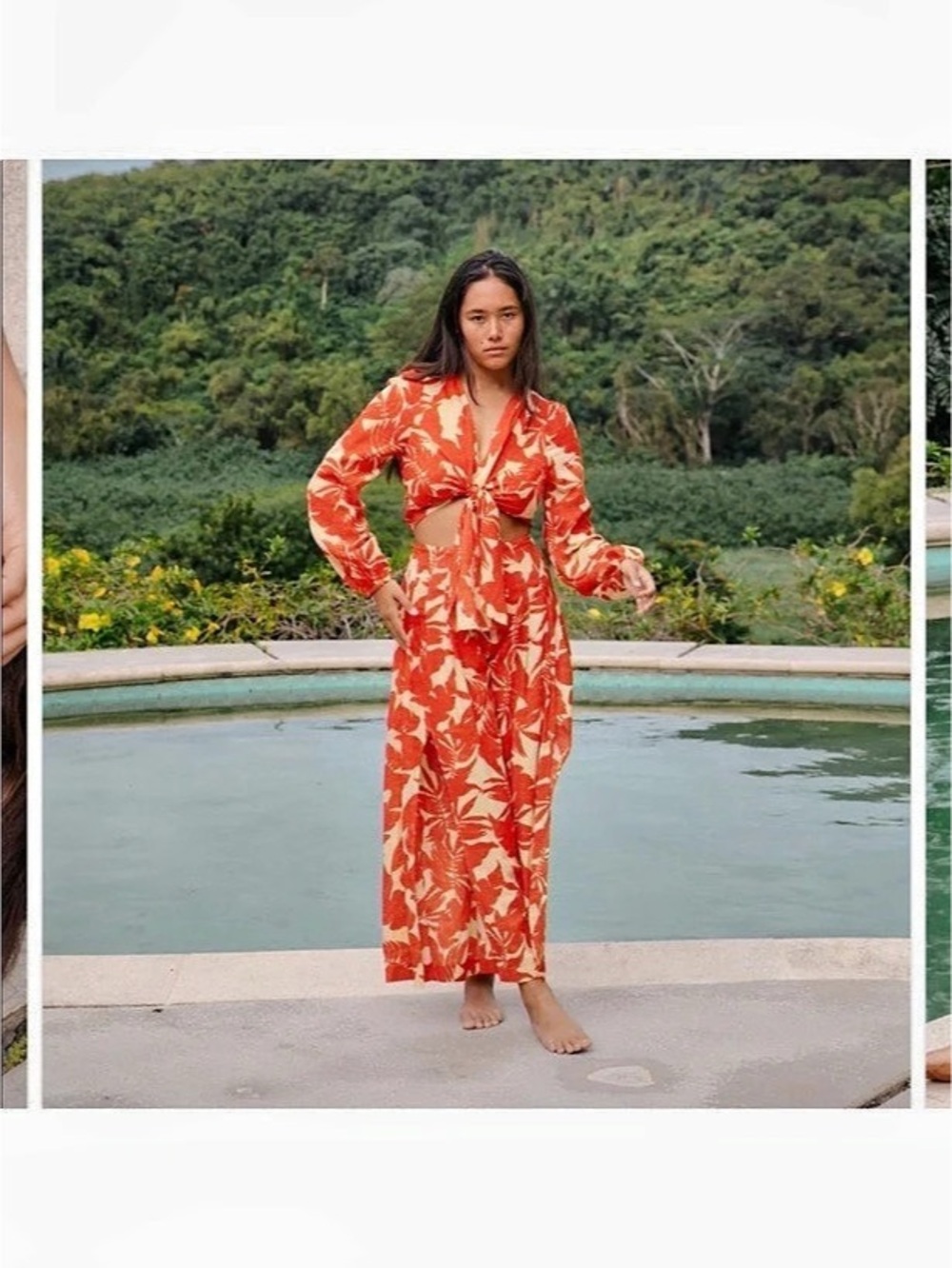 XIX Palms Na Pali Wrap Top & Breezy High-Waisted Wide Leg Pants